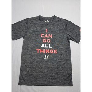 Active Faith In Jesus Name I Play T-Shirt Men's Large Gray I Can Do All Things